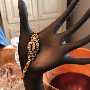 Avon rhinestone/cubic zirconia gold bracelet